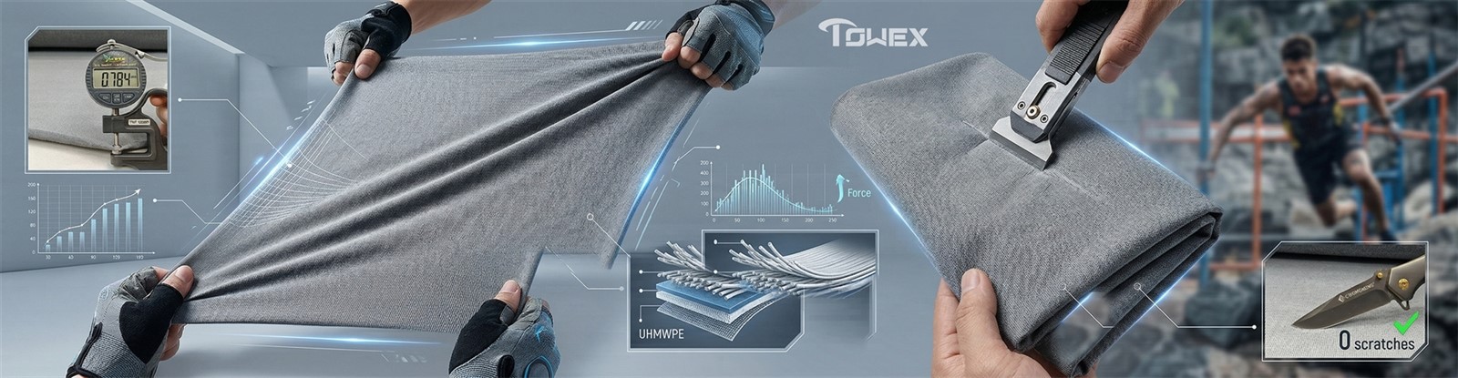 Core-Wrapped Stretch UHMWPE Fabric Core-Wrapped Stretch UHMWPE Fabric